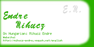 endre mihucz business card